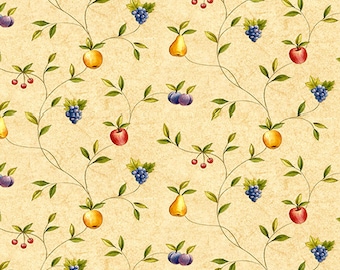 Printable Dolls House Wallpaper 1/12th scale Vintage Kitchen Fruit D322 Digital Download UK & US sizes Jpeg or PDF