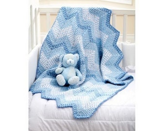 Ripples Crochet Baby Blanket 36 ins x 36 ins approx CR003 PDF Pattern only Instant download