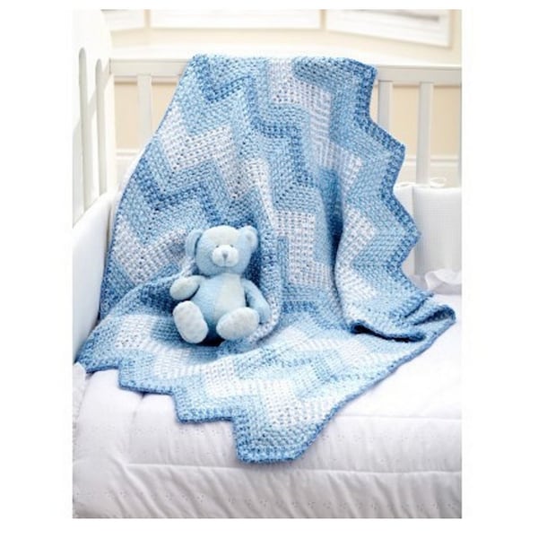 Ripples Crochet Baby Blanket 36 ins x 36 ins approx CR003 PDF Pattern only Instant download