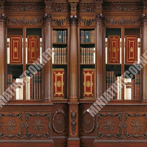 Printable Dolls House Library Wallpaper 1/12th scale Digital Download UK & US sizes Jpeg or PDF D02