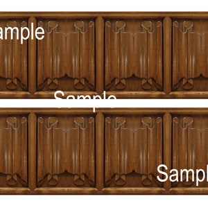 Paneles de Wainscot imprimibles escala 1/12 Dolls House Miniature D20 Descarga digital tamaños Reino Unido y EE. UU. Jpeg o PDF