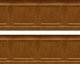 Printable Wainscot Panels 1/12th  scale Light Oak Dolls House Miniature Digital Download UK & US sizes Jpeg or PDF