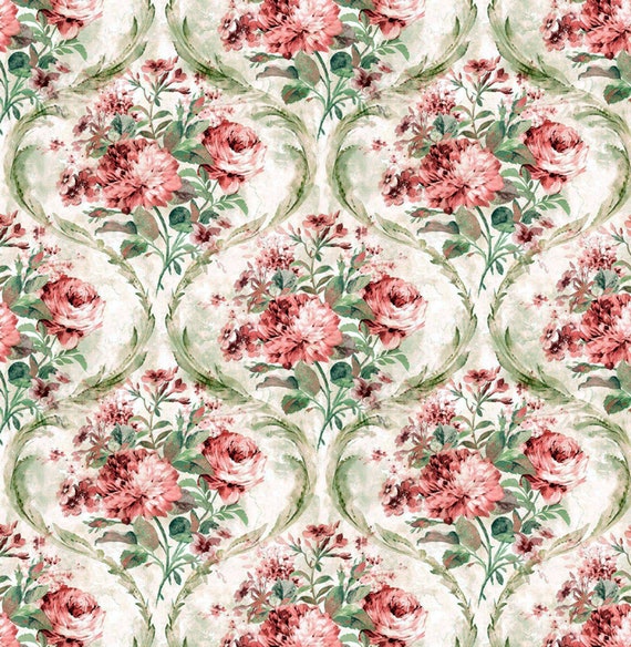Printable Dolls House Wallpaper 1/12th Scale Vintage Floral Etsy