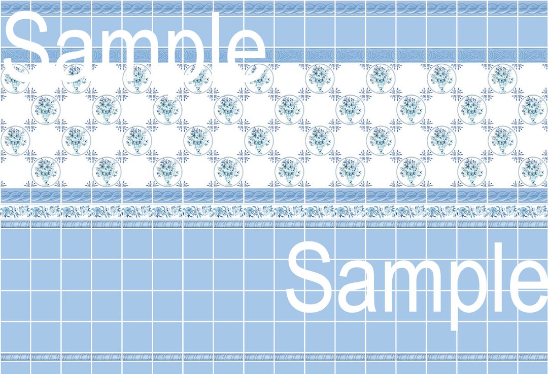 Printable Dolls House Kitchen Tile Effect Wallpaper 1/12th Scale D28