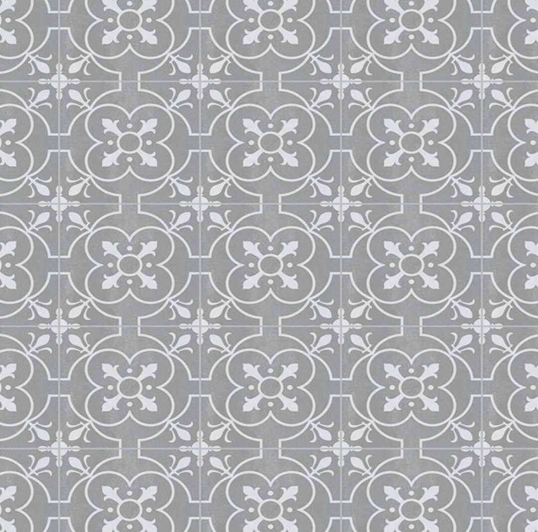 Printable Dolls House Wallpaper 1/12th Scale Grey Tile Effect Floor Flooring D05 Digital