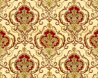 Imprimible Dolls House Wallpaper escala 1/12 Oro / Rojo D119 Descarga digital tamaños Reino Unido y EE. UU. Jpeg o PDF