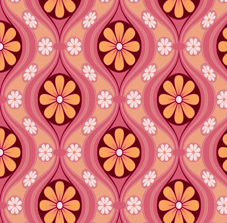 Printable Dolls House Wallpaper 1/12th Scale Vintage Orange Etsy
