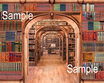 Printable Dolls House Library Wallpaper 1/12th scale Digital Download UK & US sizes Jpeg or PDF D03G