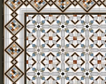 Printable Dolls House Wallpaper 1/12th scale Tile Effect Floor Flooring D28 Digital Download UK & US sizes Jpeg or PDF
