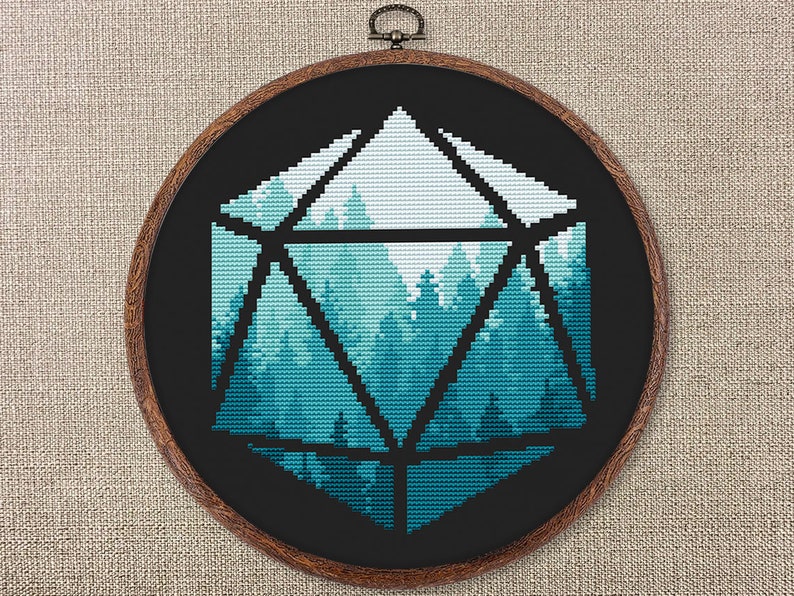 Dungeon master gift cross stitch pattern PDF - dnd critical role geek fantasy nerdy gift for gamer simple board - digital download CS133 image 8