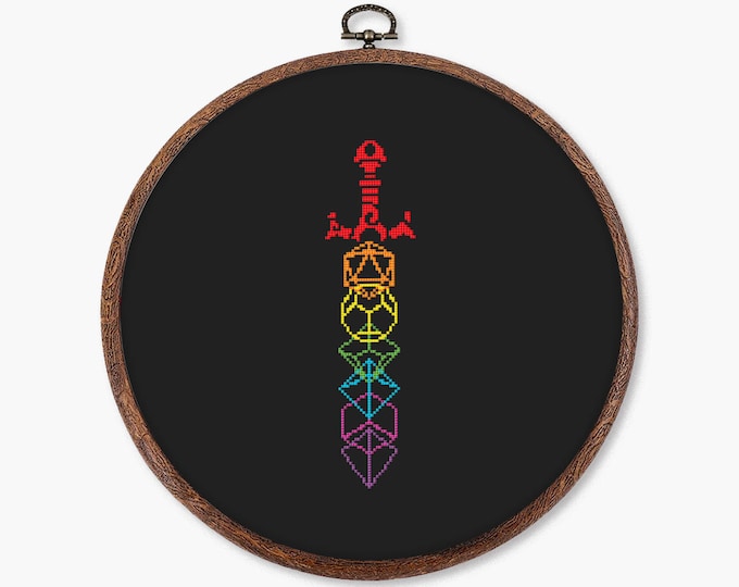 Dice Sword Cross Stitch Pattern PDF - Digital Download – D20 Dnd Game ...