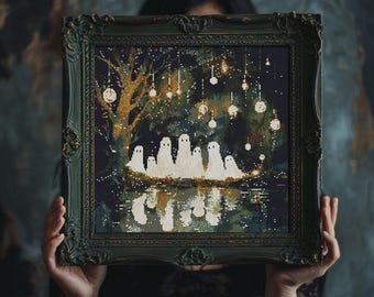 Woodland ghosts cross stitch pattern PDF - digital download CS103