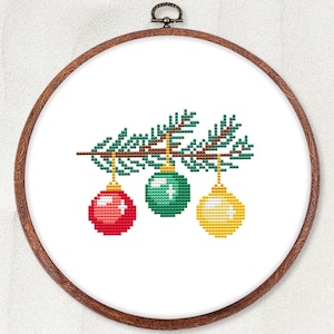 Small Christmas Ornaments Cross Stitch Pattern PDF - Retro Winter Decor ...