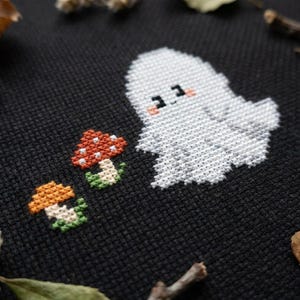 Mini spookje kruissteekpatroon PDF - eenvoudig griezelig herfst- en Halloween-cadeaupatroon voor beginners - digitale download CS175