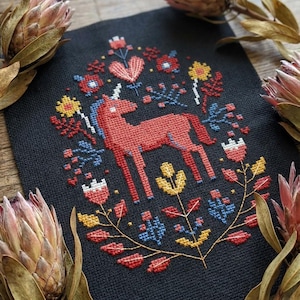 Hexen-Einhorn Kreuzstich Stickmuster Einhorn Stickmuster Nähanleitung Mystisches Einhorn Stickmuster Vorlage