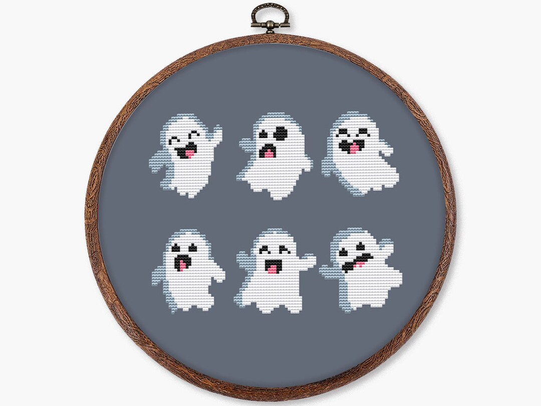 Ghost Stitching Pattern Cute Ghost Cross Stitch Pattern PDF Digital Download Halloween Easy ...