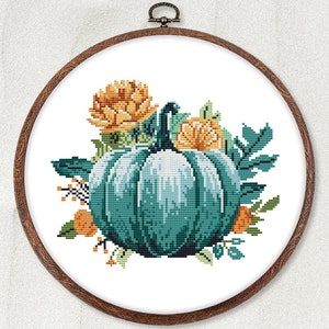 November Pumpkin Cross Stitch Pattern PDF - Autumn Fall Modern ...