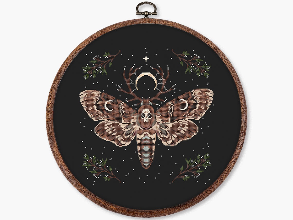 Death Head Moth Cross Stitch Pattern PDF Black Witch Craft - Etsy