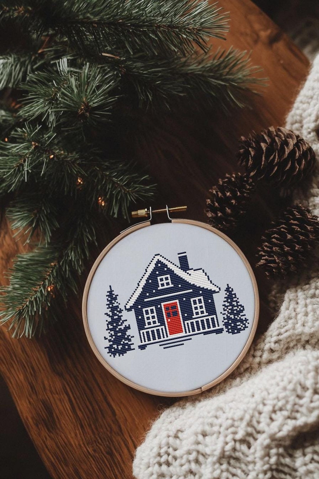 Snow Covered House Cross Stitch Pattern PDF - Christmas Winter Cozy ...