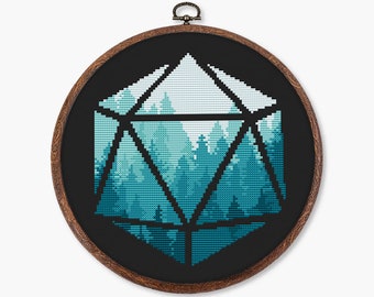 Dungeon master gift cross stitch pattern PDF - dnd critical role geek fantasy nerdy gift for gamer simple board - digital download CS133