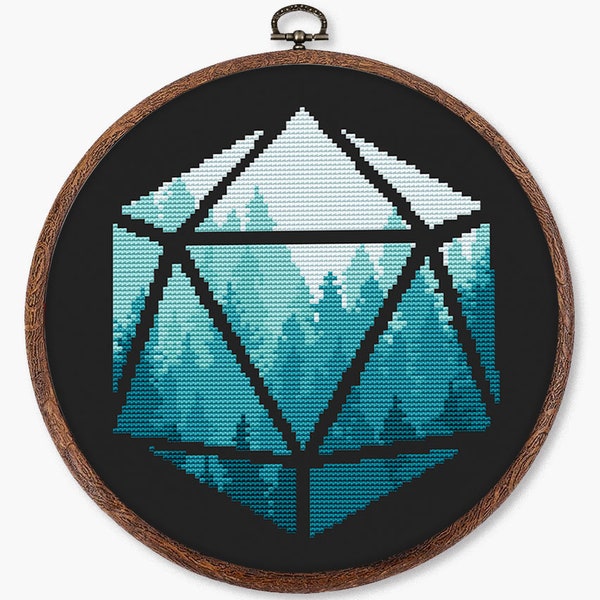 Dungeon master gift cross stitch pattern PDF - dnd critical role geek fantasy nerdy gift for gamer simple board - digital download CS133