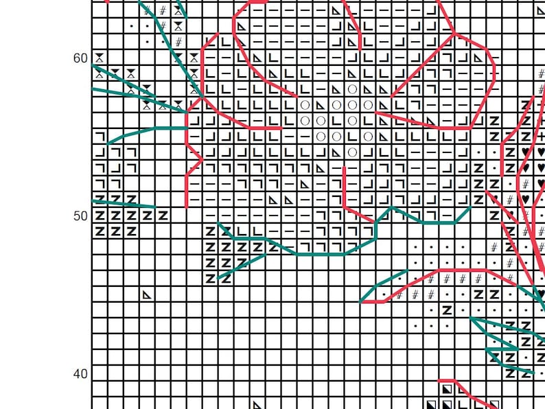 Häxig apotekare korsstygnsmönster PDF, kristallflaska, förtrollad trädgårdsdesign, blommig gotisk konst, mystisk naturmönster CS121 bild 12