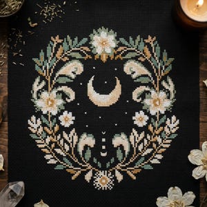 Imbolc Månkorsstygn - Häxig Vårblommor - digital nedladdning CS47 bild 3