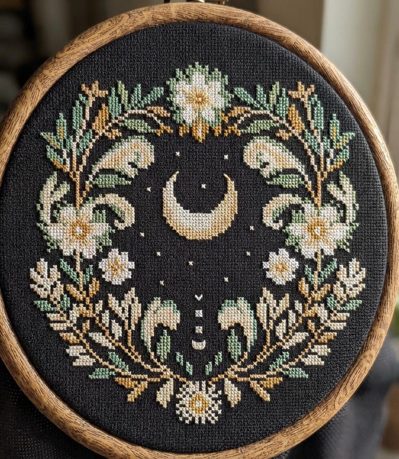 Imbolc Månkorsstygn - Häxig Vårblommor - digital nedladdning CS47 bild 6