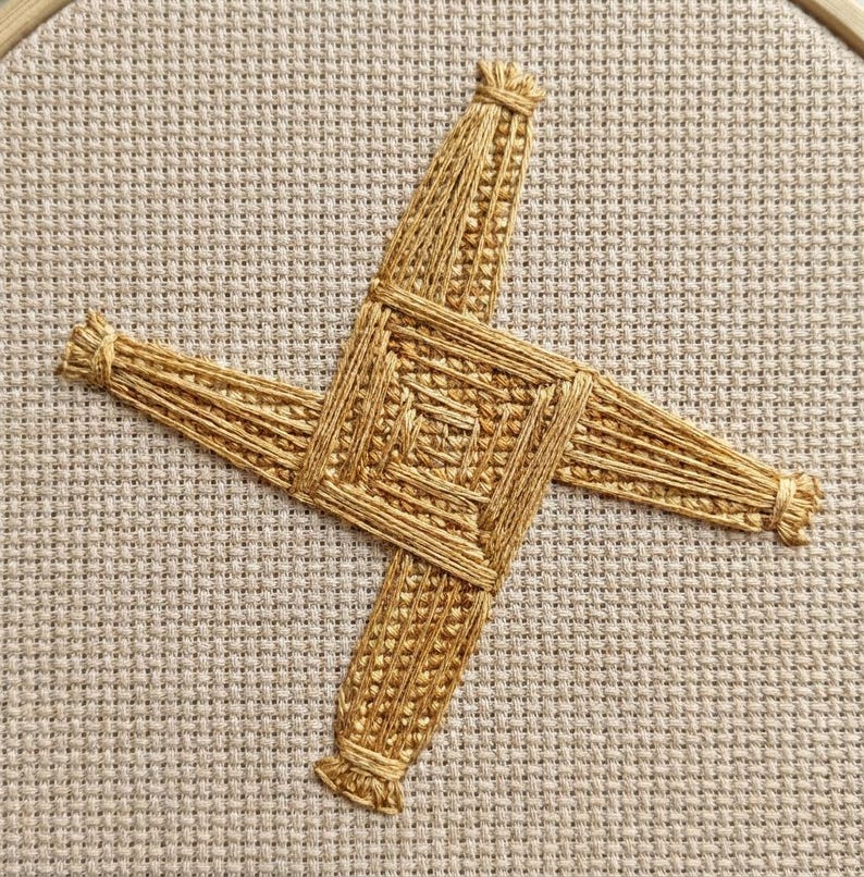 Patrón de la Cruz de Brígida - Diseño de bordado de la Bruja de Imbolc - descarga digital CS45 imagen 4