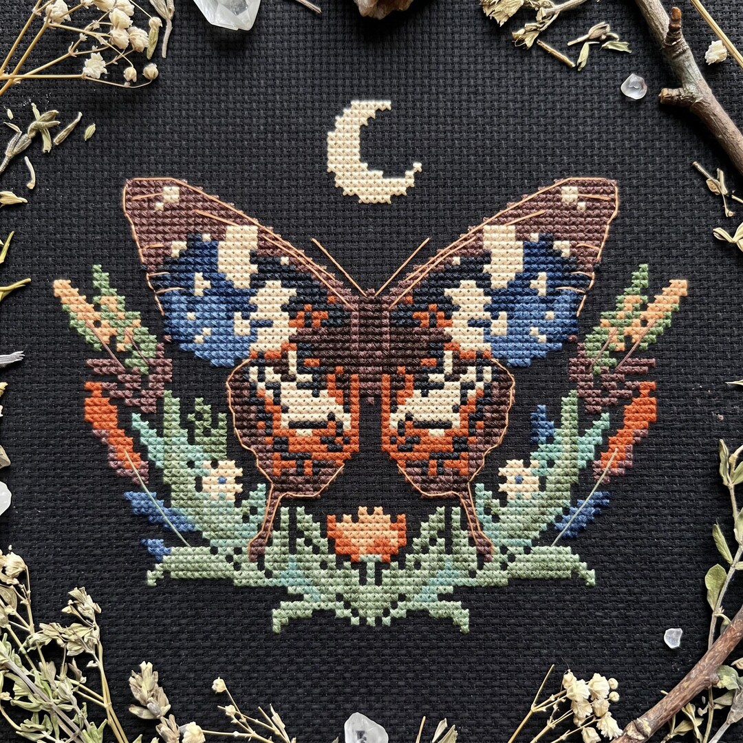 Witchy Insect Pattern Witchy Butterfly Cross Stitch Pattern PDF - Digital Download ...