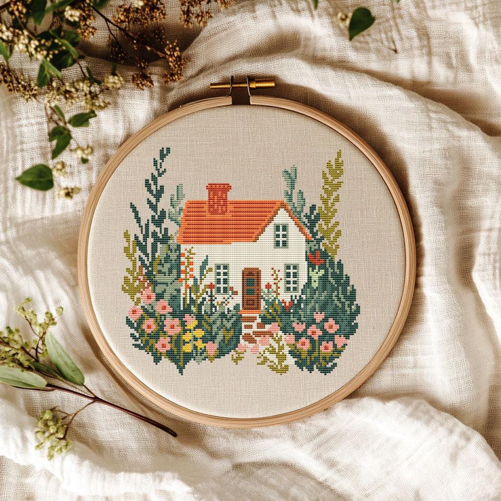 手刺繍 - 「Home Sweet Home」22 CM Home Sweet Home