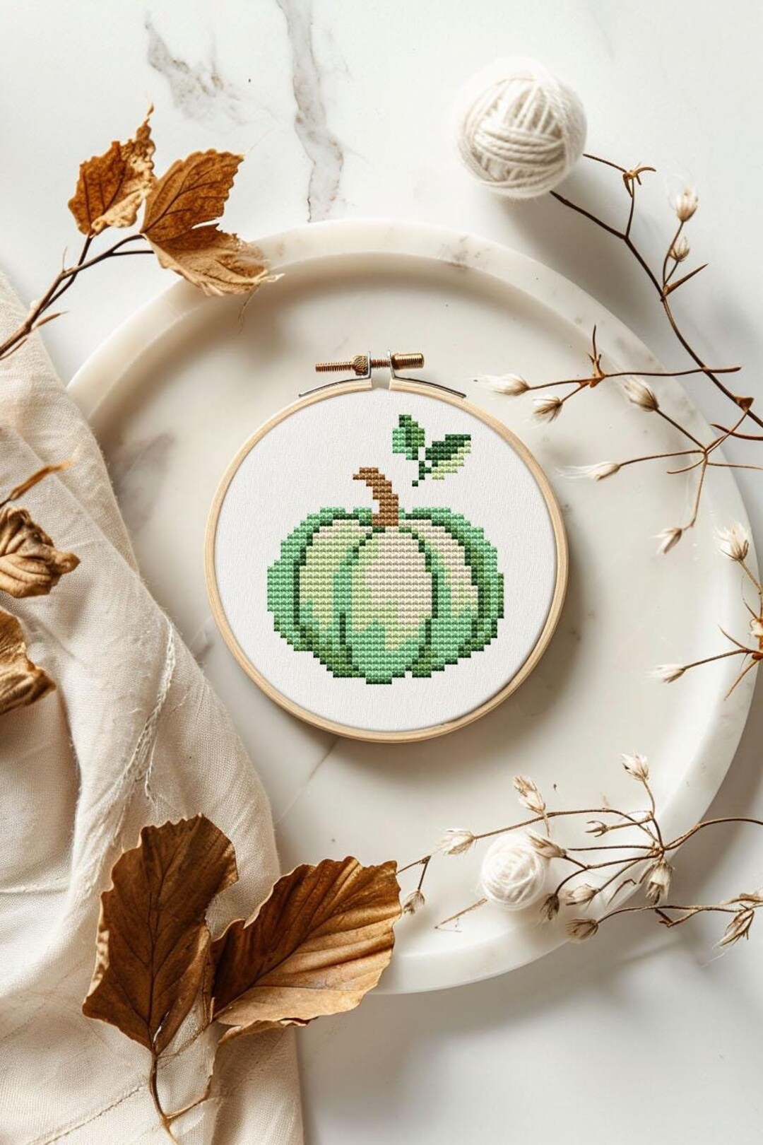 Easy Pumpkin Cross Stitch Pattern PDF - Small Fast for Beginner Fall ...