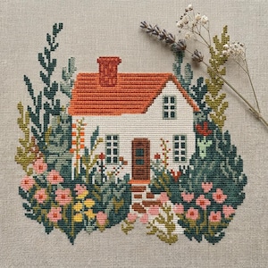 New home gift cross stitch pattern PDF - digital download – home sweet home cozy home decor house cute diy cottage CS55