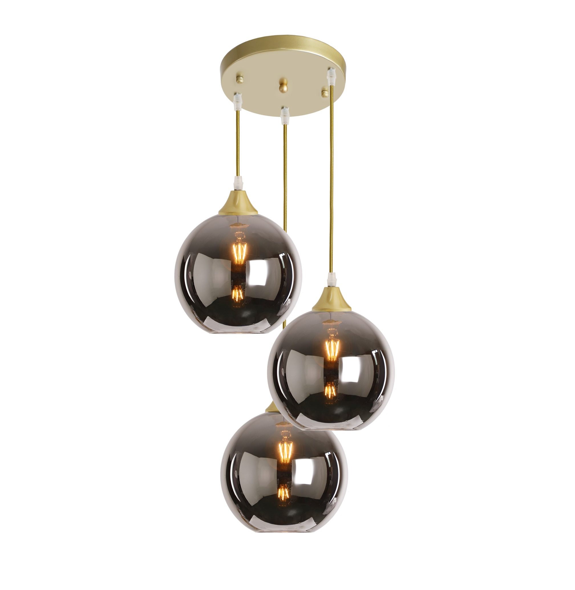 かなでもの　Gold × Glass　Ceiling Light 3 Semi Flush Mount Ceiling Light, 14