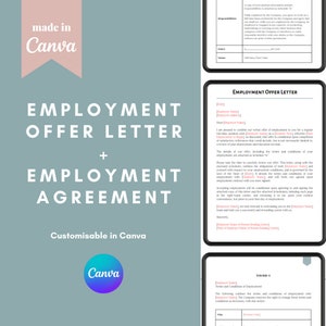 Employment Offer Letter + Employment Agreement | Lawyer-drafted | Customisable
