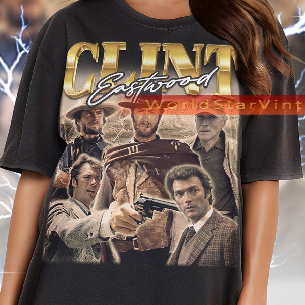 CLINT EASTWOOD Vintage Shirt, Clint Eastwood Homage Tshirt, Clint Eastwood Fan, Clint Eastwood Retro Sweater, Actor Clint Eastwood Gift Film