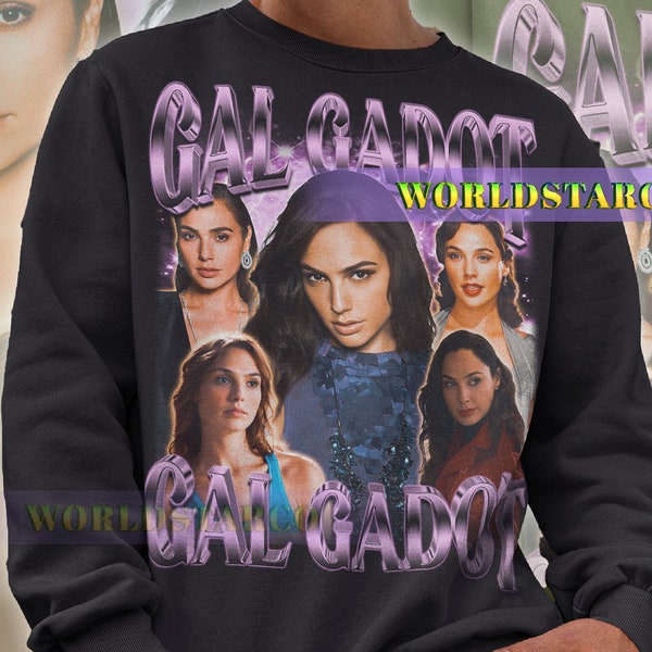 GAL GADOT Vintage Sweatshirt, Gal Gadot Homage Sweater, Gal Gadot Fan Gift, Gal Gadot Retro Sweater, Actress Gal Gadot Merch Gift Movies