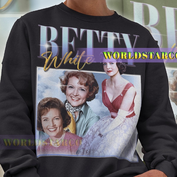 BETTY WHITE Vintage Sweatshirt, Betty White Homage Sweater, Betty White Fan, Betty White Retro Sweater, Betty Marion White Merch Gift