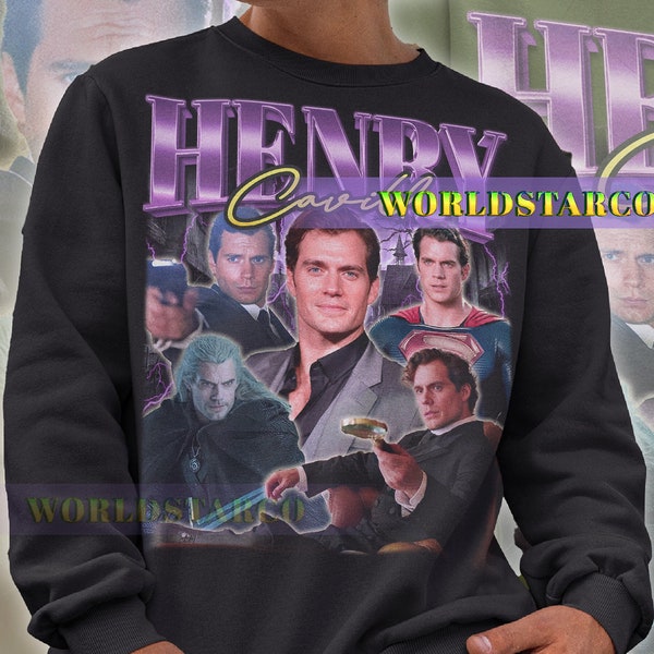 HENRY CAVILL Sweatshirt, Henry Cavill Homage Sweater, Henry Cavill Fan Gift, Actor Henry Cavill Merch Gift, Henry Cavill Retro 90s Sweater