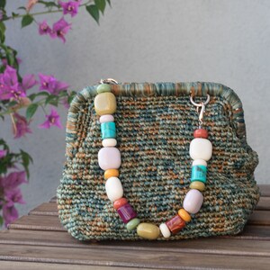 Raffia Cloud Bag, Pouch Cloud Bag with Hidden Metal Locked, Summer Straw Pouch Bag, Paper Rope Knitted Clutch,Dumpling Bag, Womens Bag
