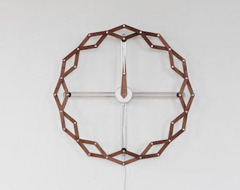 Animaro Solstice Clock - Kinetic Art Timepiece (Walnut, Oak, Sapele)