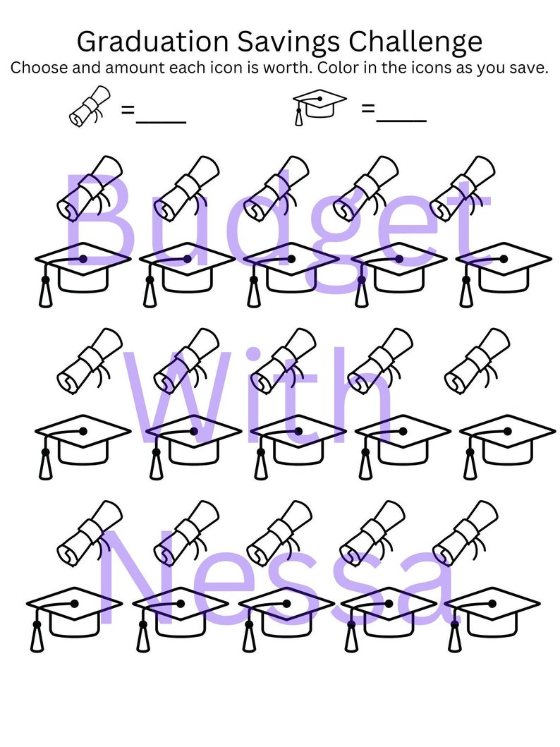 Graduation Savings Challenge - Etsy