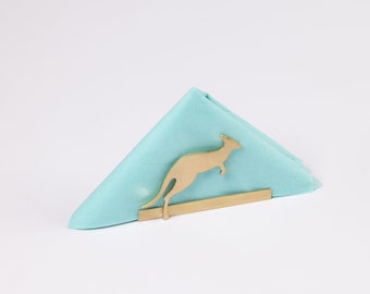 Wallaroo Napkin Holder in Brass - Napkin Stand, Tissue Paper Holder