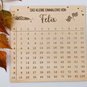 1x1 | Das kleine Einmaleins personalisiert | Schulkind | Holzschild | Geschenkidee zum Schulanfang | Weihnachten