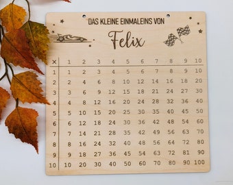 1x1 | Das kleine Einmaleins personalisiert | Schulkind | Holzschild | Geschenkidee zum Schulanfang | Weihnachten