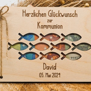 Geldgeschenk Karte personalisiert mit Namen und Datum | Taufe - Konfirmation - Firmung - Kommunion - Jugendweihe