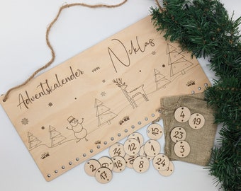 Adventskalender personalisiert | Adventskalender zum befüllen | Adventskalender Holz  | Adventskalender Kinder | Weihnachtskalender | DIY