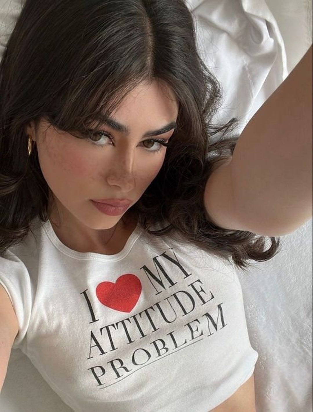 I Love My Attitude Baby Tee, Y2K Baby Tee, 2000S Baby Tee, Aesthetic