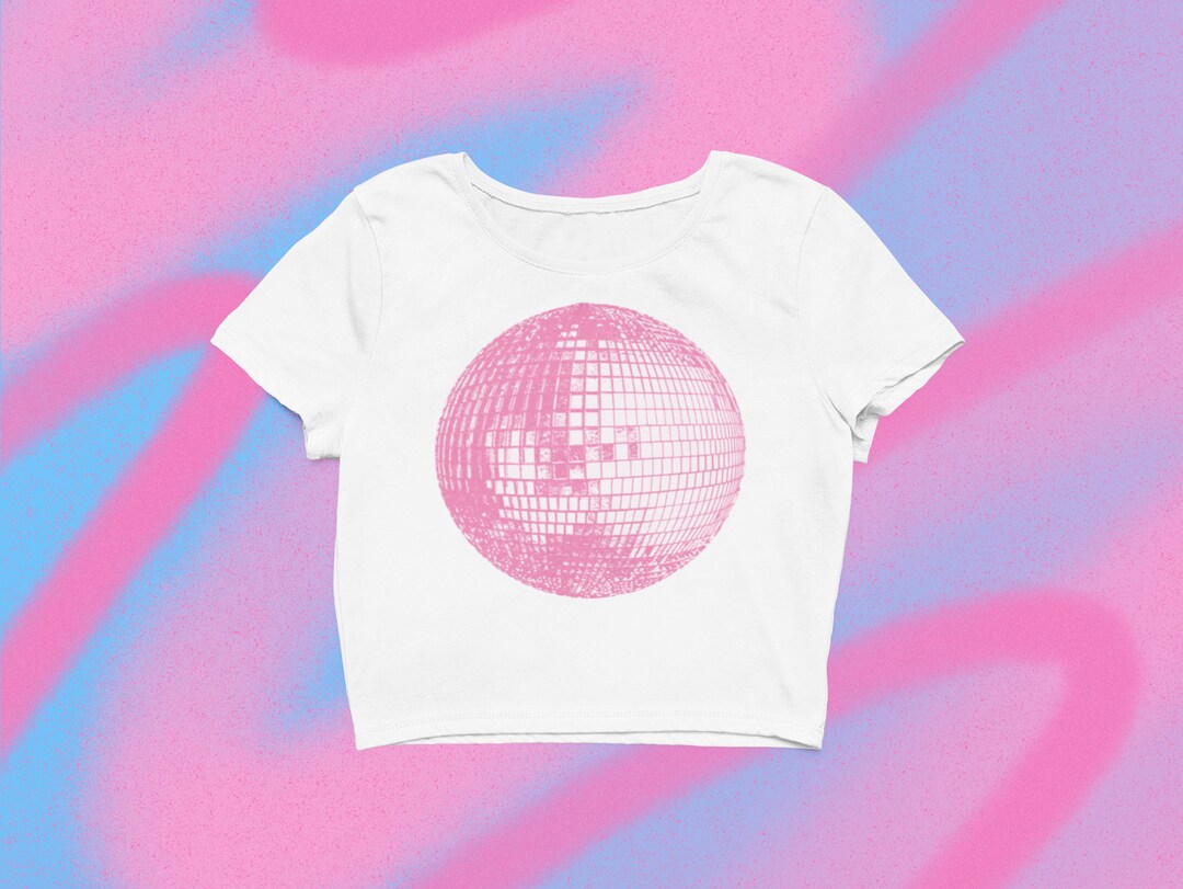 Mirrorball Baby Tee, Disco Ball Baby Tee, Disco Ball Crop, Y2k Aesthetic Baby Tee, Coquette Baby