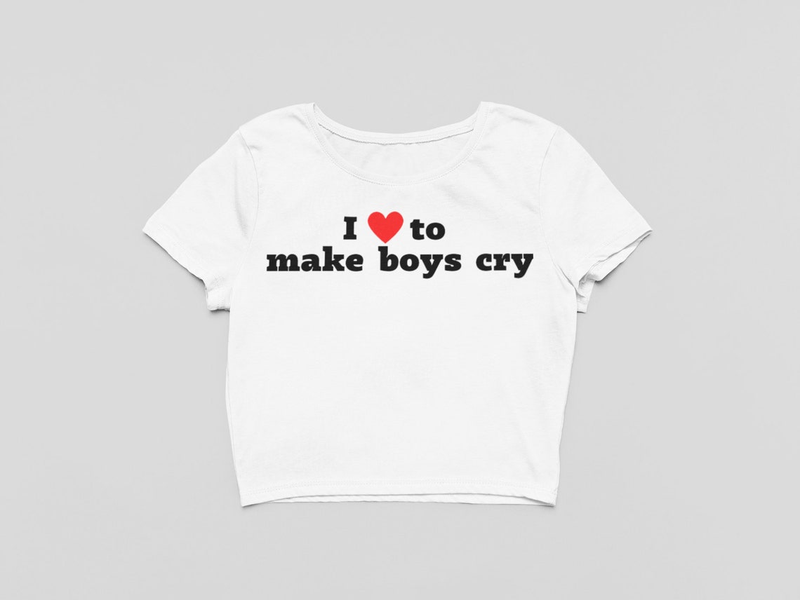 I Love to Make Boys Cry Baby Tee Y2K Baby Tee Aesthetic Baby - Etsy